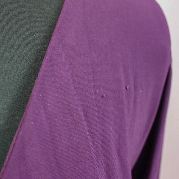 Badgley Mischka Studio Purple Faux Wrap Dress Asymmetrical V Neck S - Picture 2 of 7